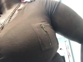 Sexy black DMV officer handles customer with big ass and big tits