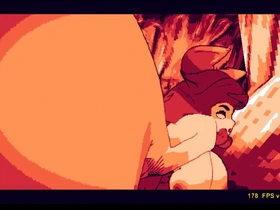 Busty Hentai monster girl meets her match in dungeon-style game