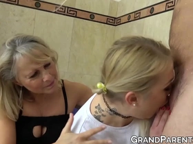 Grandparentsxxx couple enjoys young and old sex with teen eating pussy