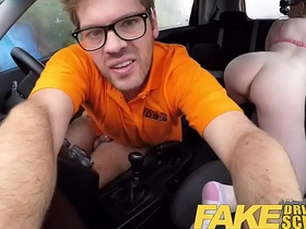 Hairy teen gets creampied in POV after driving lesson