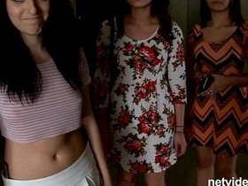 Three natural-looking Californian women engage in a threesome oral pleasure session