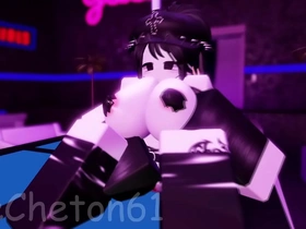 Animated strippers in Roblox strip club, a slutty dancer gets pounded by a massive member