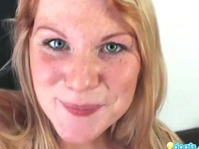 Gloria, a stunning blonde GF, stretches her pussy in solo amature video