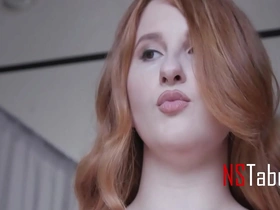 Busty redhead wife enjoys intense sex with older man arranged by her husband - Bess's ample breasts and curves on full display