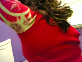 Arabian dancer reveals big butt and anus