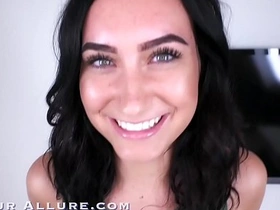 Amateur girls audition for porn and engage in deepthroating and licking