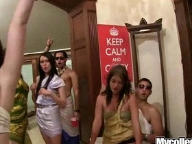 Group sex with college girls in dormitory