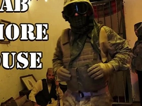 American soldiers indulge in Arab sex tourism with a curvy local in a taboo setting