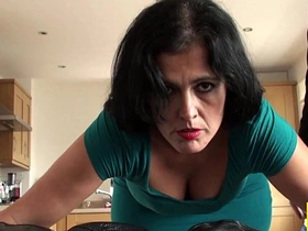 Dominatrix uses flogging and anal on submissive MILF for lesbian porn