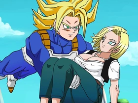 Animated creampie in Dragon Ball Super: Android 18's daring rescue