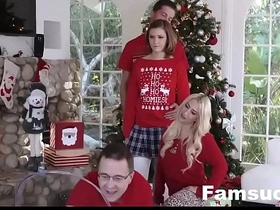 Sis seduced me on Christmas day with my stepfamily around