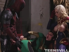 Lacy Lennon and Kenzie Taylor in hardcore Captain Marvel XXX parody