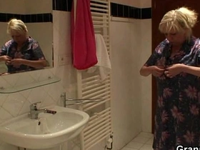 Elderly wife enjoys doggy style sex