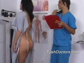 Stephanie visits Dr. Valentine for a gynecological examination and lesbian intimacy with oil massage