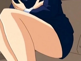 Three partners engage in sexual activity with an anime character's unshaven genitalia, as seen in Hentai video