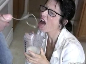 Doctor performs a handjob and ejaculation