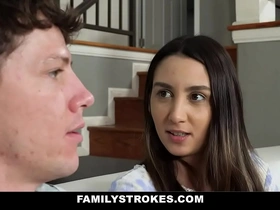 Seductive father indulges in passionate encounter with slender teenage stepdaughter, while her busty stepmother observes (Melanie Hicks and Natalia Nix)